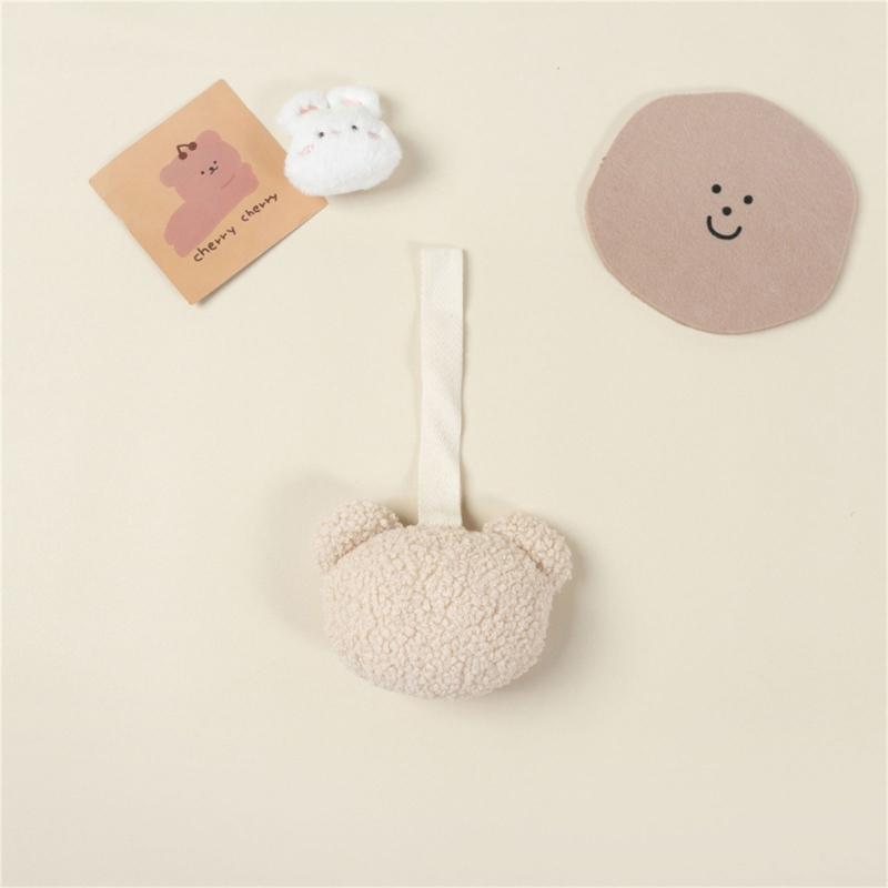 Baby Pacifier Holder with Bear Pendant Newborn Pacifier Clip Plush Teether Pendant Safe & Durable Pacifier Pendant Decor