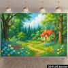 2D flat surface 1 piece of background fabric for the fairy tale forest cottage suitable for events and festivals decoration