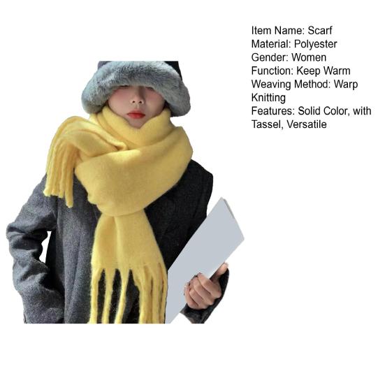 Faux Cashmere Plaid Scarf for Women – Warm Long Shawl Wrap for Fall and Winter