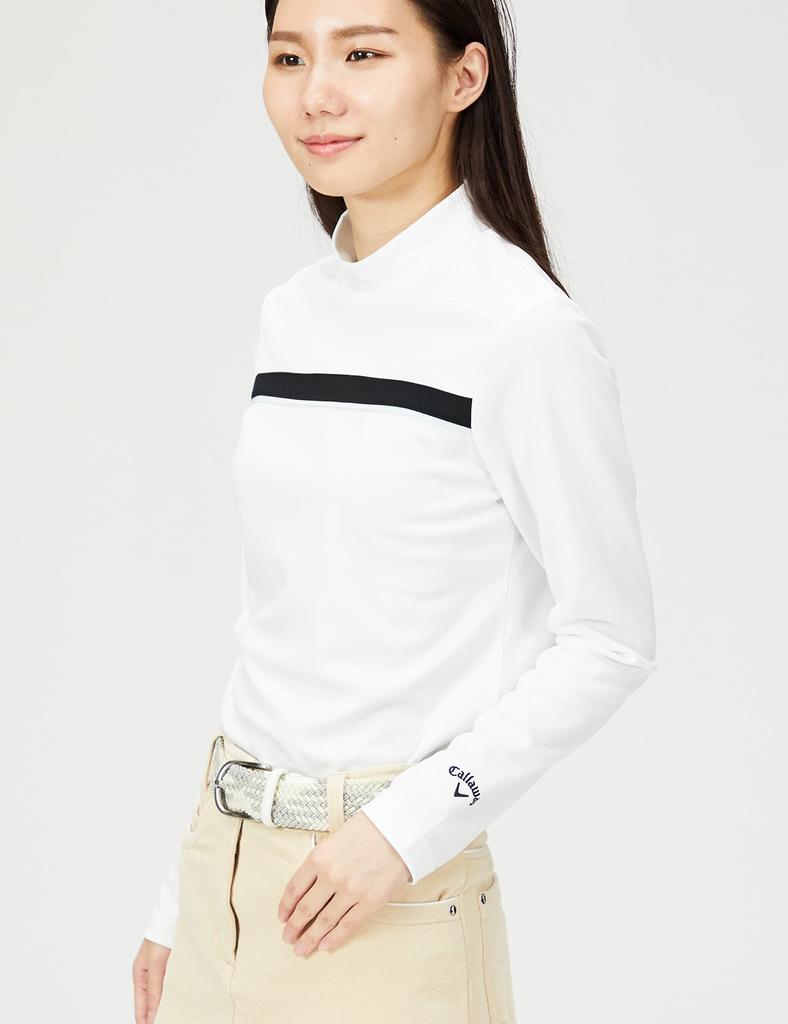 Рубашка с длинным рукавом и высоким воротником для гольфа C22233201 M [Callaway] Женская (Эластичный, UPF50) / / 1030_Белый