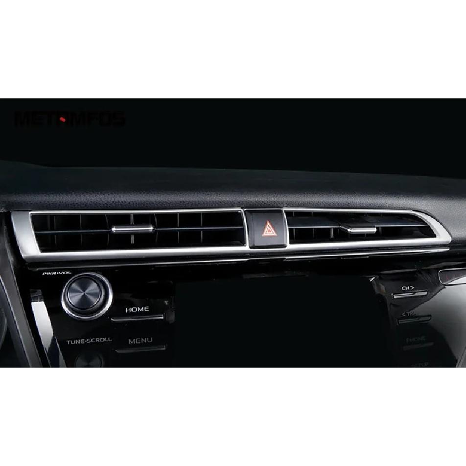 For Toyota Camry 2018 Carbon Fiber Center Console Air Condition Vent Outlet Cover Molding Trim Interior Accessories