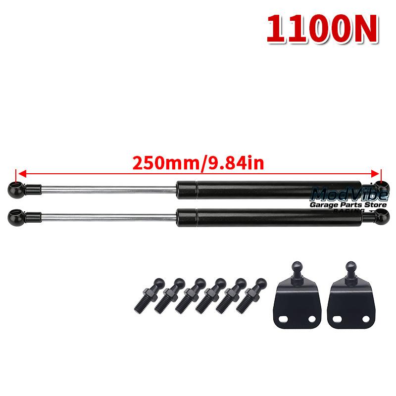 2Pcs Gas Strut Bars Gas Spring Support Boot Bonnet 1100N 300/350/400/450/500/600mm Car Caravans Doors Windows Hatches Boat Bus