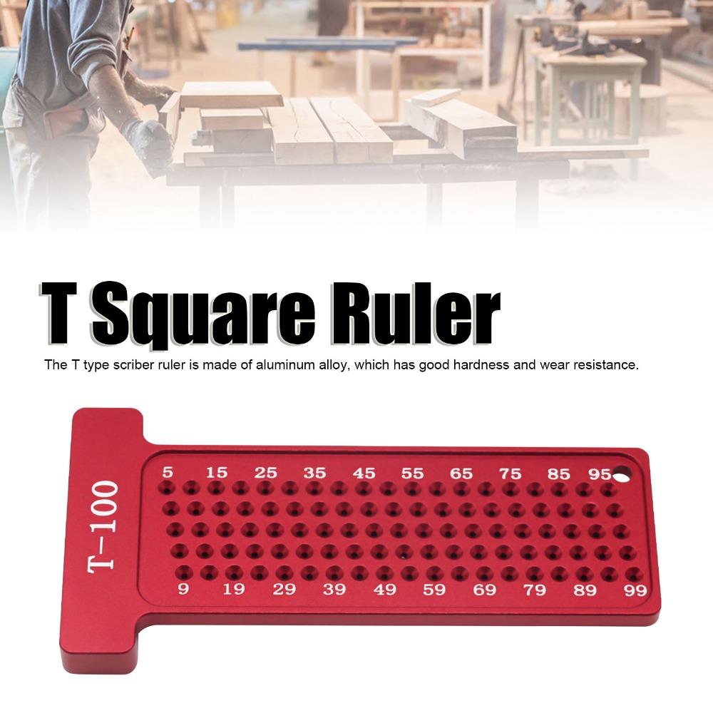 100mm Metric Scale T-Type Ruler Easy Writing Woodworking Square Carpenter Use