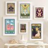 Funny The Lovers Tarot Pig Print Wall Art Decor Kawaii Office Room Canvas Painting Retro Abstract Tarot Card Home Decor Poster