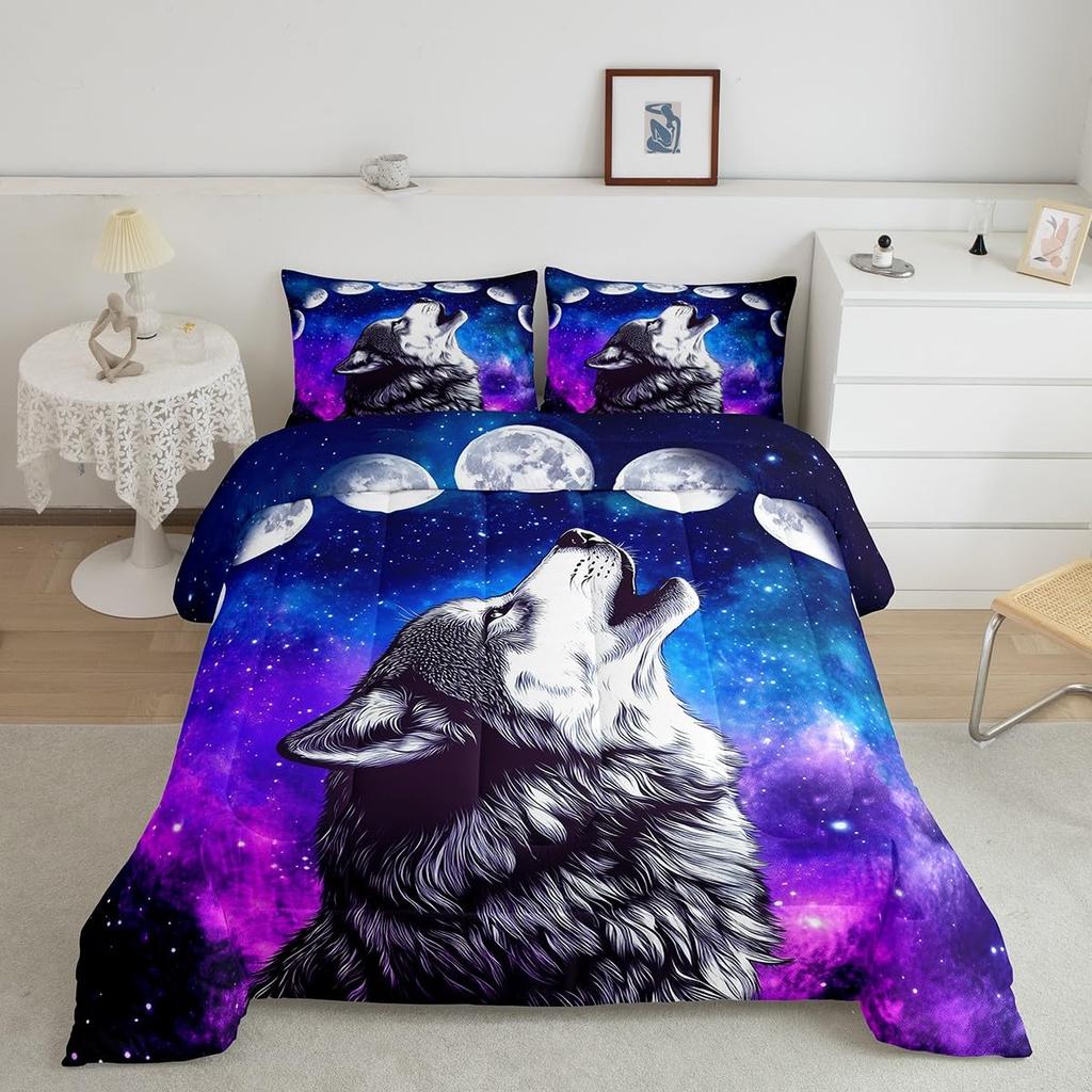Butterfly Dream Catcher Comforter Set for Kids Teens Girls, Mandala Feather Bedding Down Comforter Twin Size, Bohemian Duvet Insert, Galaxy
