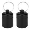 2 Pcs Pill Container Oxidation Coloring Black Aluminum Alloy Pill Box Storage Container