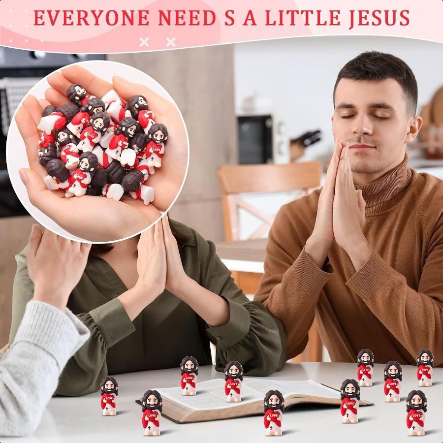 50 Пасхальных мини-фигурок Иисуса любит тебя Маленькие религиозные игрушки Иисуса Прятки для поделок в воскресной школе Наполнитель для пасхальных яиц Сту