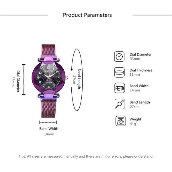 Роскошные женские кварцевые наручные часы с циферблатом в виде звёздного неба и металлическим ремешком