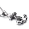 Хип-хоп ретро посеребренные темно-синие ожерелья с якорем для мужчин модные ювелирные изделия в стиле панк-рок
