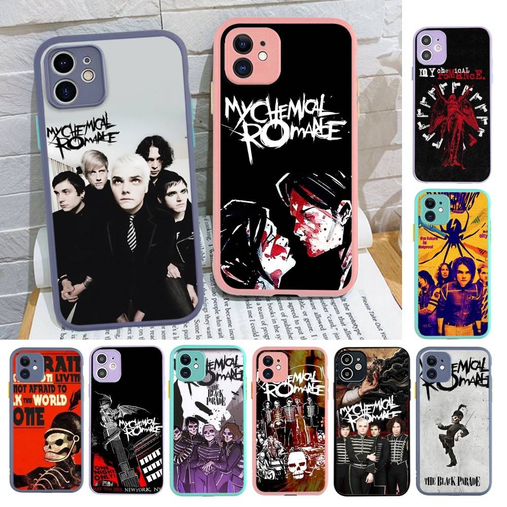 Чехол-бампер My Chemical Romance Rock Band Матовый Защитный Чехол Для IPhone 16 15 14 13 12 11 Pro Max X XS MAX Защитный Чехол