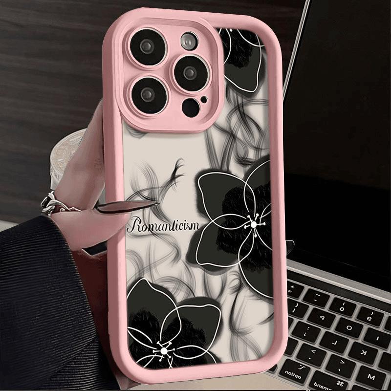 INS Стиль Темные Цветы Подходит для Чехла для Мобильного Телефона Apple 16pro Новый IPhone15promax 13 Индивидуальность 14