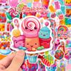 50 Stickers Colorful Candy Lollipop Dessert Personalized Diy Decorative Stickers Waterproof Stickers
