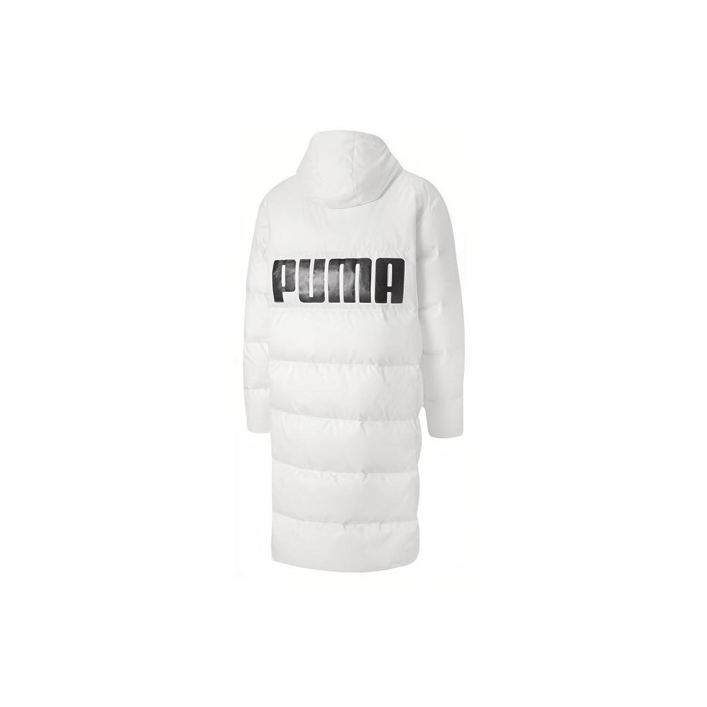Puma Long Oversized Down Jacket With Logo Print And Hood Men Outerwear White 585403-02