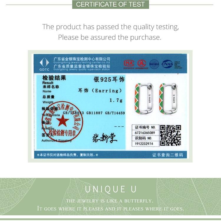 BAMOER 925 Sterling Silver Original Simple Contrast-Color Ear Buckles Violet Sterling Silver Earrings for Women Fine Jewelry