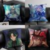 Горячие Игры Genshin Impact Наволочка Антиклещевая наволочка Невидимая молния Шелковистый короткий плюш Наволочка для диванной подушки