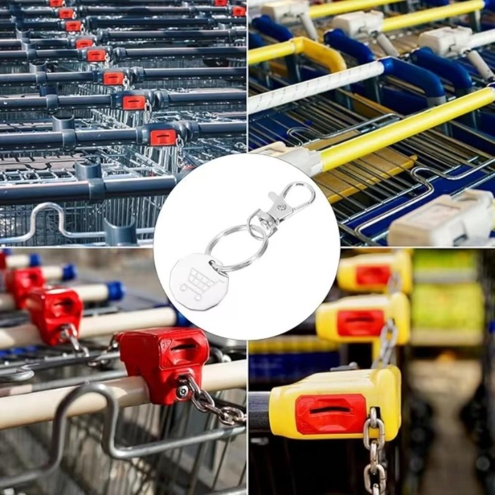 Removable Cart Key Key Chain Metal Trolley Keychain Multi-Purpose Key Ring  Cart Accessory
