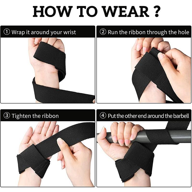 Customized Heavy Duty Wrist Lifting Straps Neoprene Padding Closure Cotton Gym/Powerlifting Custom Logo Color Options