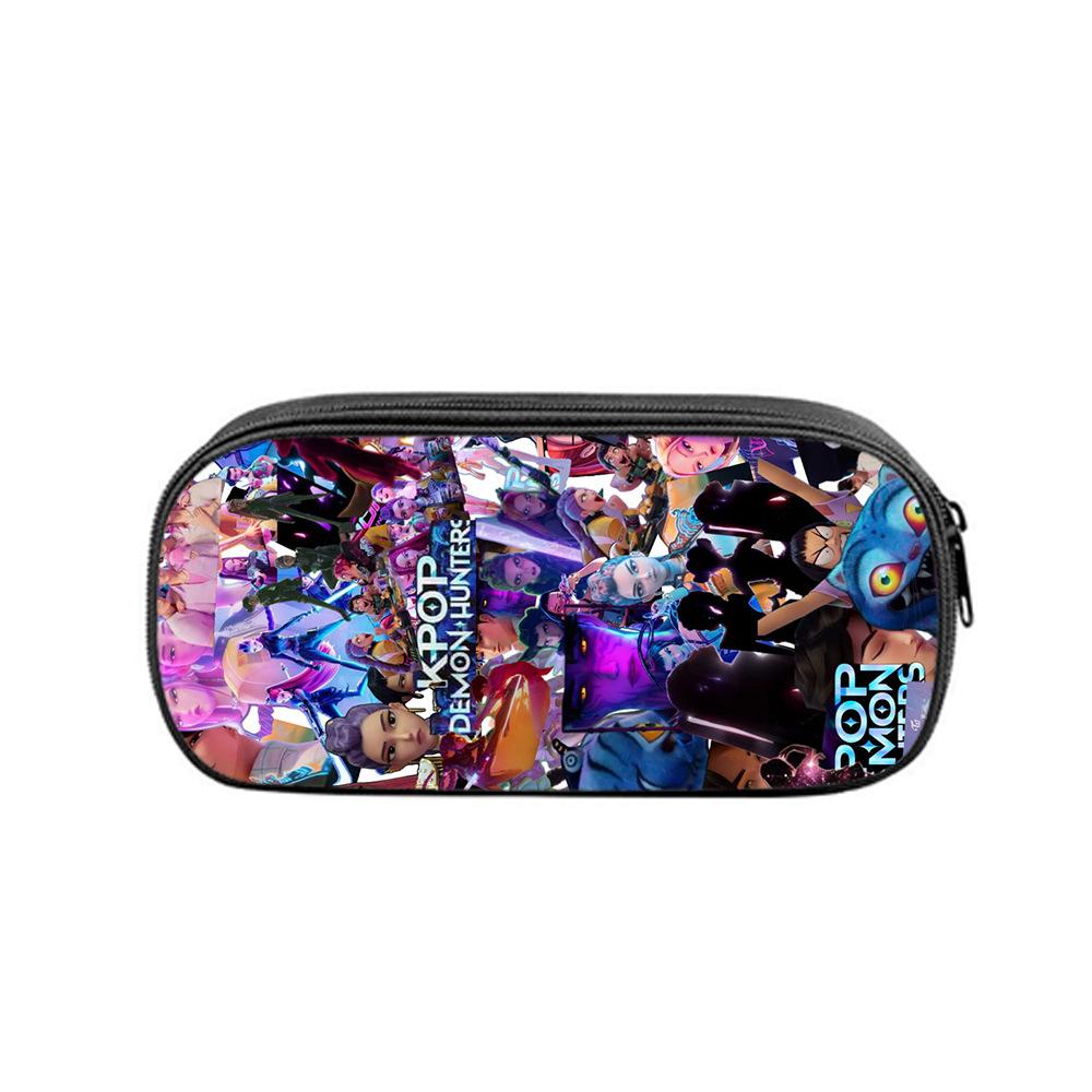 Huntrix Kpop студенческий принт пенал Kpop охота на ведьм женская группа студенческое хранение канцелярская сумка пенал