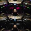 6 в 1 светодиодная RGB-полоса для салона автомобиля, приборной панели, двери, атмосферные лампы, звуковое приложение, активный комплект освещения для ног под землей