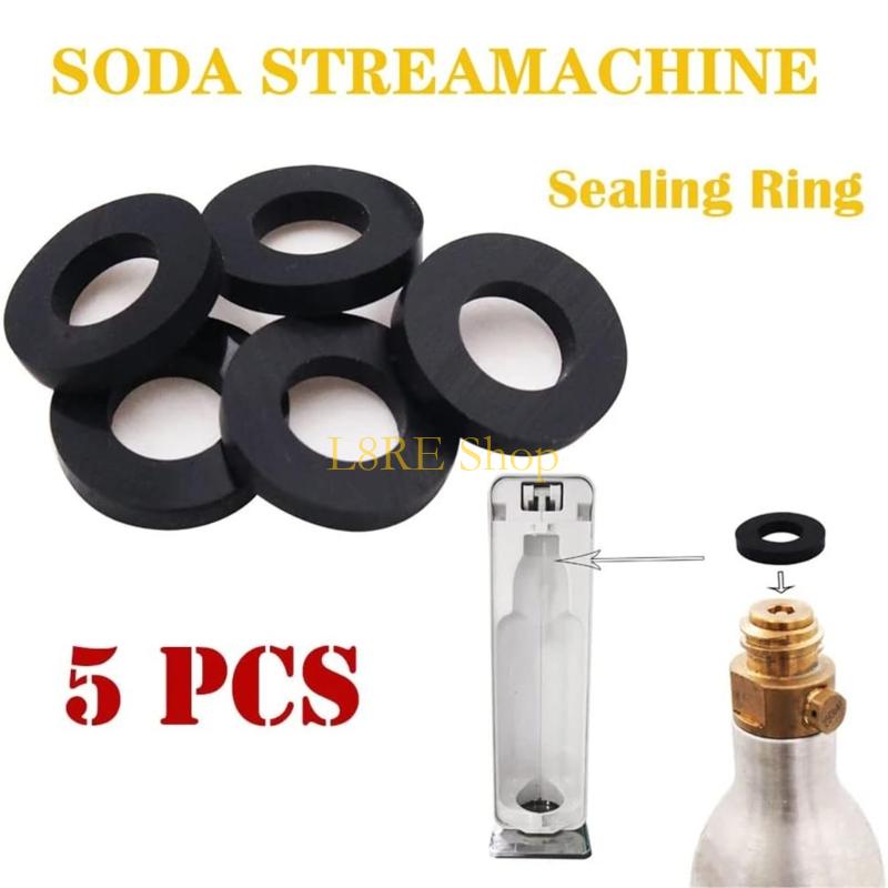 L8RE Set of 5 O Rings Sodas Machine Cylinder Exchange Carbonators Gaskets Rings Silicone Material for Sodas Water Machines