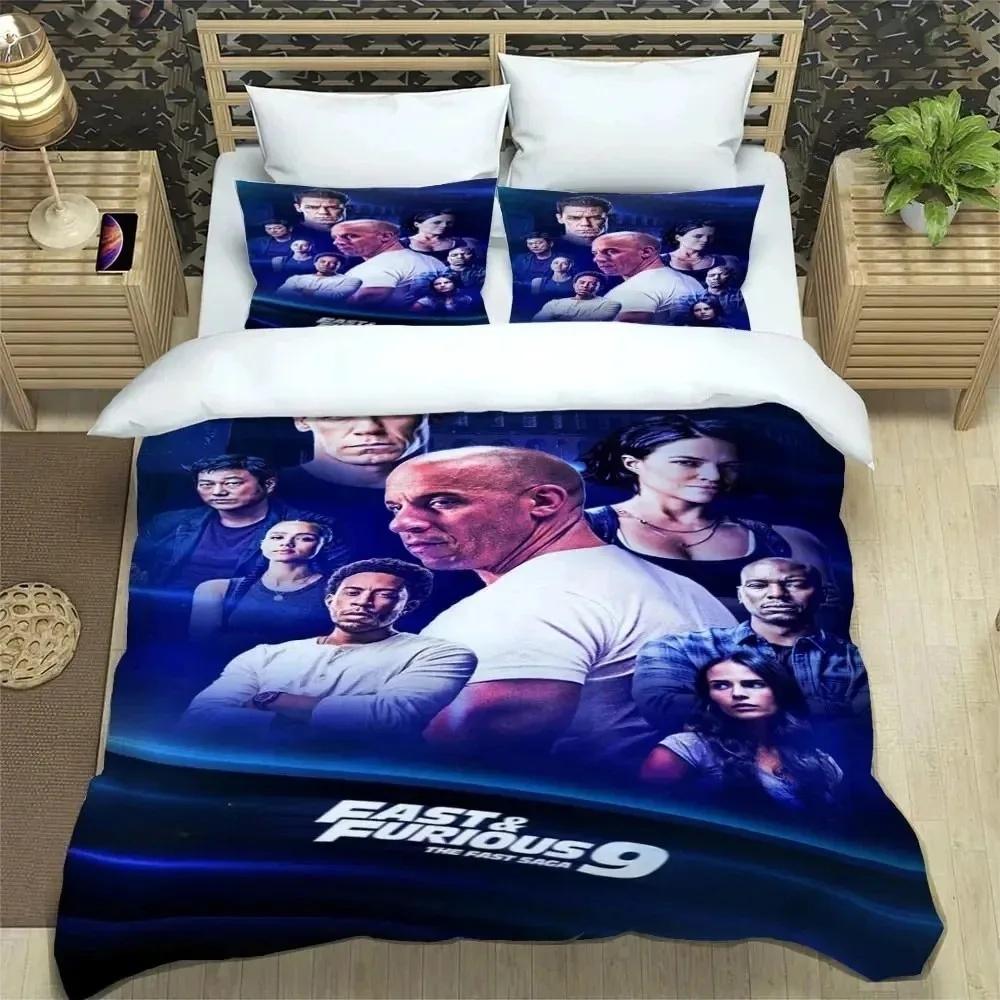 Movie pattern Fast & Furious Bedding Set Soft Comforter Cover With pillowcase Shams For Kids Adults Microfiber Quilt Cover