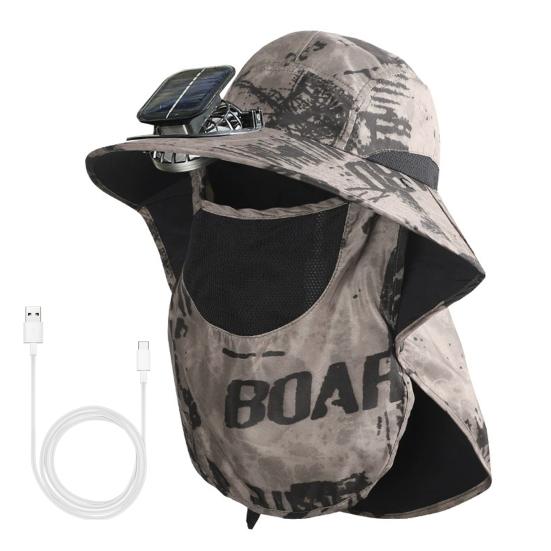 Мужская шляпа от солнца с двойным источником питания, широкополая шляпа от солнца с шалью, защитой лица, для рыбалки, походов, садоводства