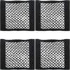 4 Pack,Universal Car Pouch Mesh Ceiling Netting Storage Auto Wall Sticker Net Pocket Elastic Trunk Organize Bag Black Load Cargo Mesh Storages Holder