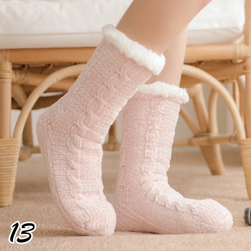 Напольные носки для женщин и взрослых, зимние носки, носки для сна, ковровые носки, домашние теплые леггинсы с мягкой подкладкой, ежемесячные тапочки, носки