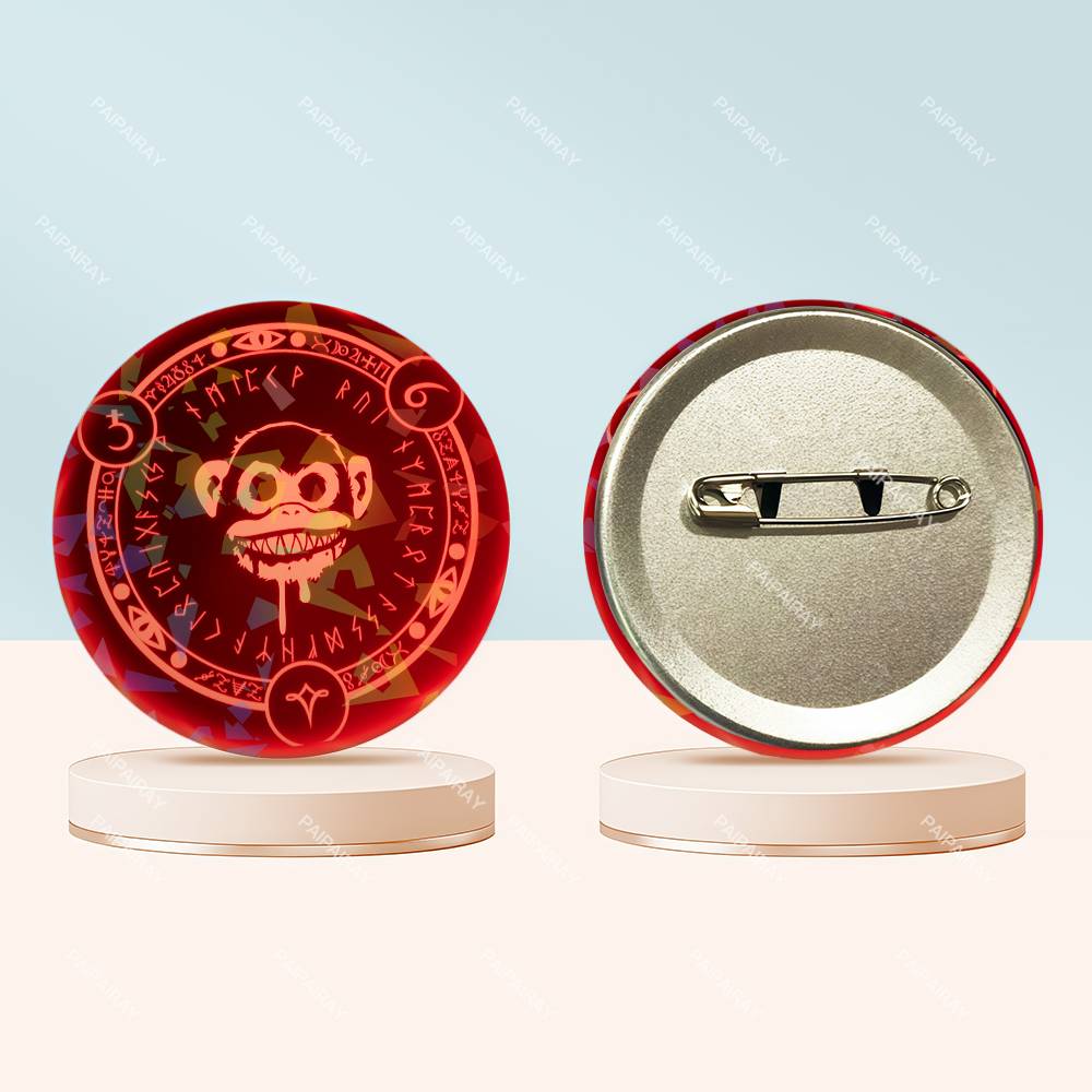 Horror Game Dark Deception Round Badge for Backpack Accessories Laser Lapel Pins Jewelry Gifts