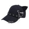 Hiphop Metal Ring Baseball Hat Rivet Peaked Cap Retro Sun Hat  Girl