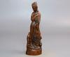Chinese Antique Boxwood Carved Beautiful Woman Statue Sculpture Home Decor Art