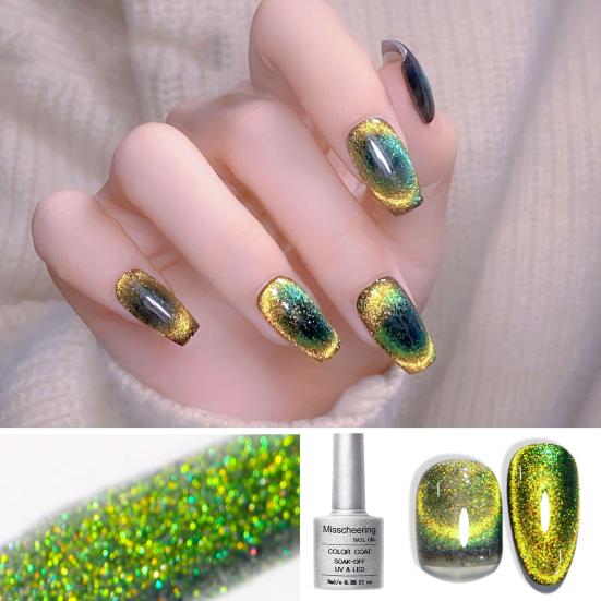 1 Bottle 8ml Nail Polish Glitter Shining Color Changing Quick Dry Long-lasting