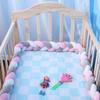 Baby Crib Bumper Knotted Braided Bumper Handmade Soft Knot Pillow Pad Cushion Nursery Cradle Decor Newborn Gift Crib Protector Cotton 1 Meter(39.4 In