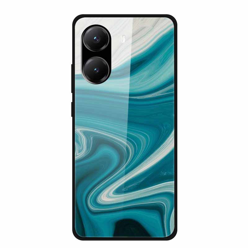 Закаленное Стекло Чехол для Poco X7 Pro Задняя Крышка ПК Жесткие Ударопрочные Чехлы для Xiaomi PocoX7 Pro Funda Мраморная Текстура Модный Coque