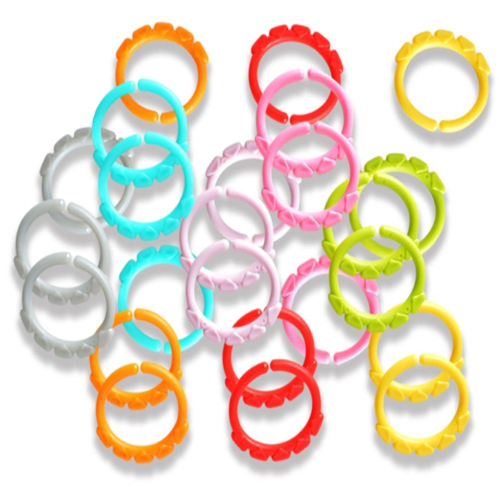 24pcs/set Clip on Plastic Connecting Rings Stroller Baby Rainbow Loop Gifts