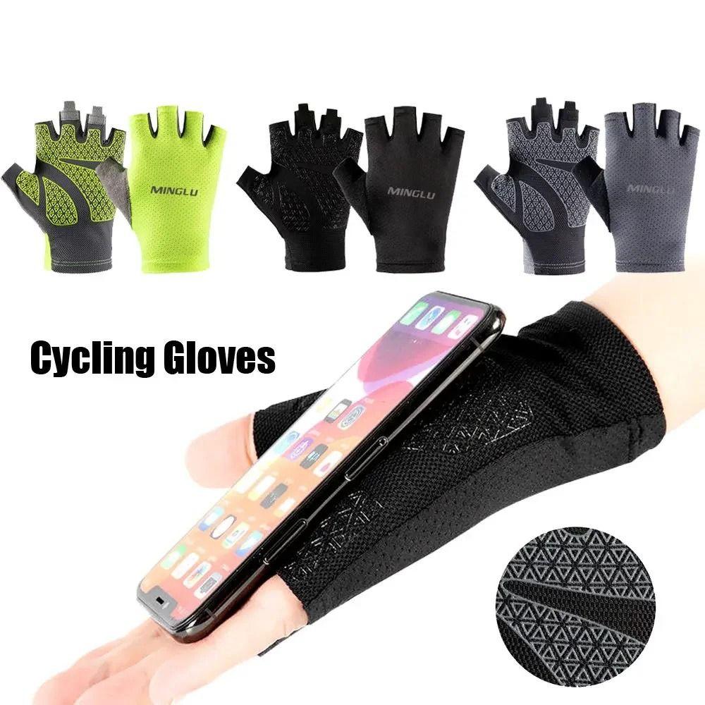1 Pair Padded Fitness Fingerless Gloves Light Weight Cycling Gloves Summer