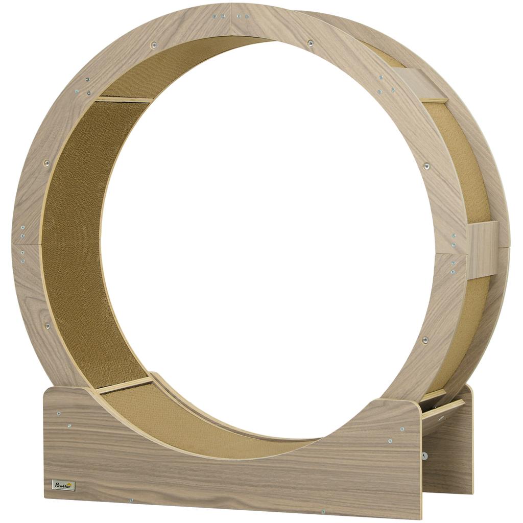 Cat Wheel with Brake, Scratching Pads - Walnut Brown
