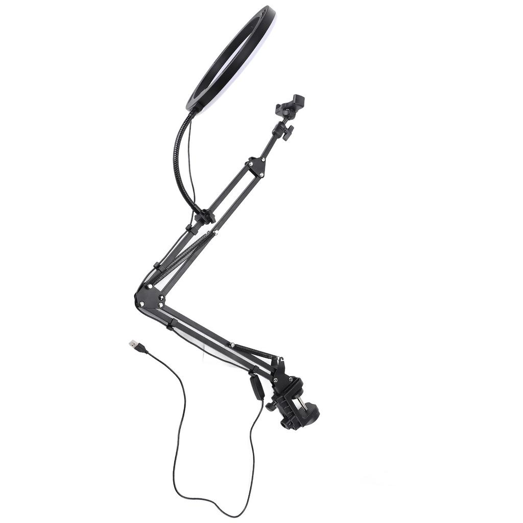 Кольцевой светильник с зажимом, накладной, с держателем для телефона, максимальная толщина зажима 4,5 см для настольного Li