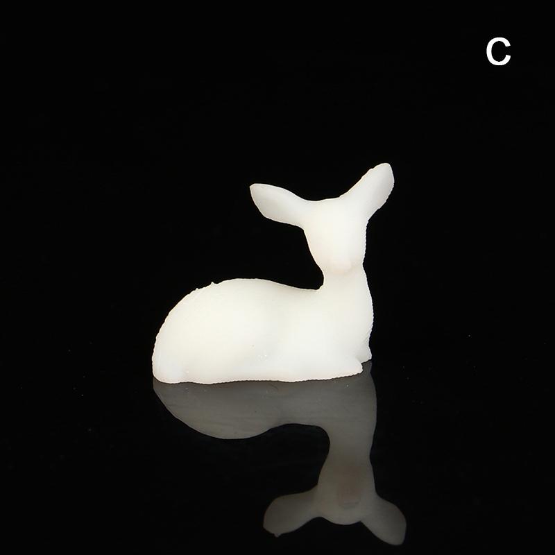 1Pc Mini Resin Deer Christmas Forest Elk White Dessert Table Decor Merry Christmas Decor For Home Kids Year Gift KTY