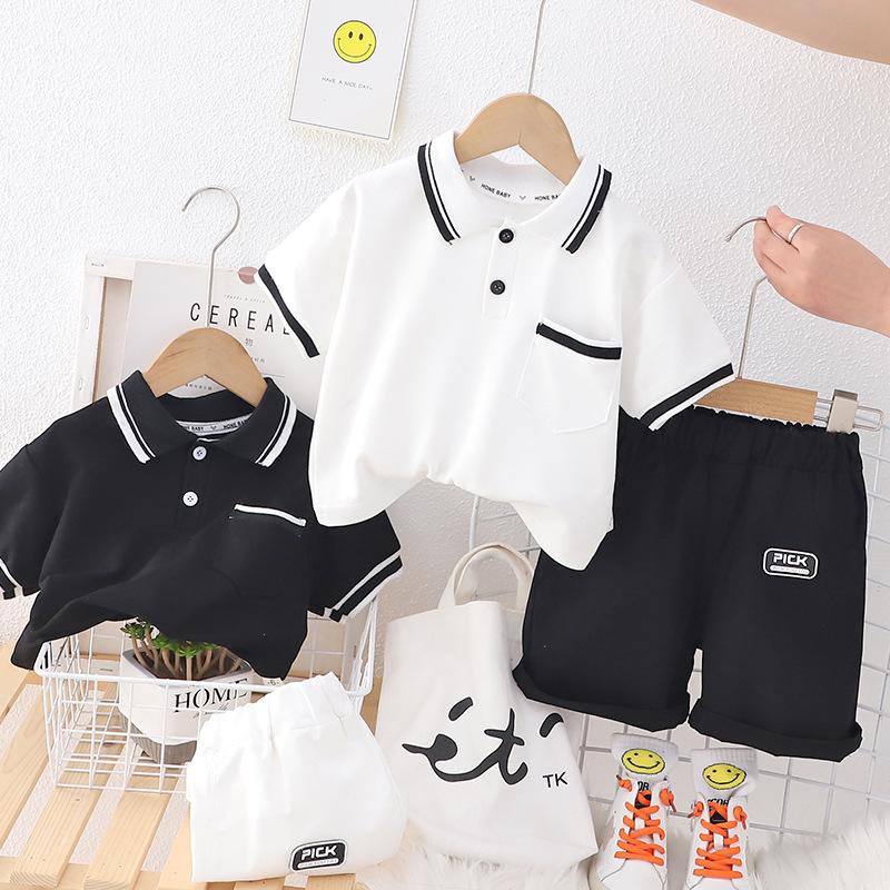 Summer Children's Polo Shirts T Shirts Short Sleeved Shorts Boys Set Children