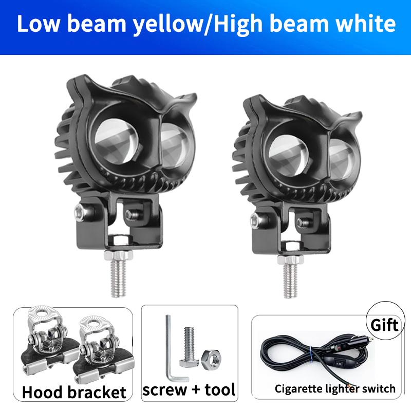 Автомобильный светодиодный рабочий фонарь с совой, светодиодный дальний свет, мотоцикл, велосипед, прожектор, вспомогательная лампа, светодиодные противотуманные фары для грузовиков, внедорожников, квадроциклов