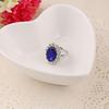 Women Fashion Wedding Jewelry Blue Crystal Rhinestone Engagement Band Ring