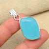 Синий халцедон, драгоценный камень, стерлинговое серебро 925 пробы, кулон, ювелирные изделия ручной работы, рождественский подарок