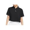 Solid Color Collar Short Sleeve Polo Shirt Women Tops Black DC3427-010