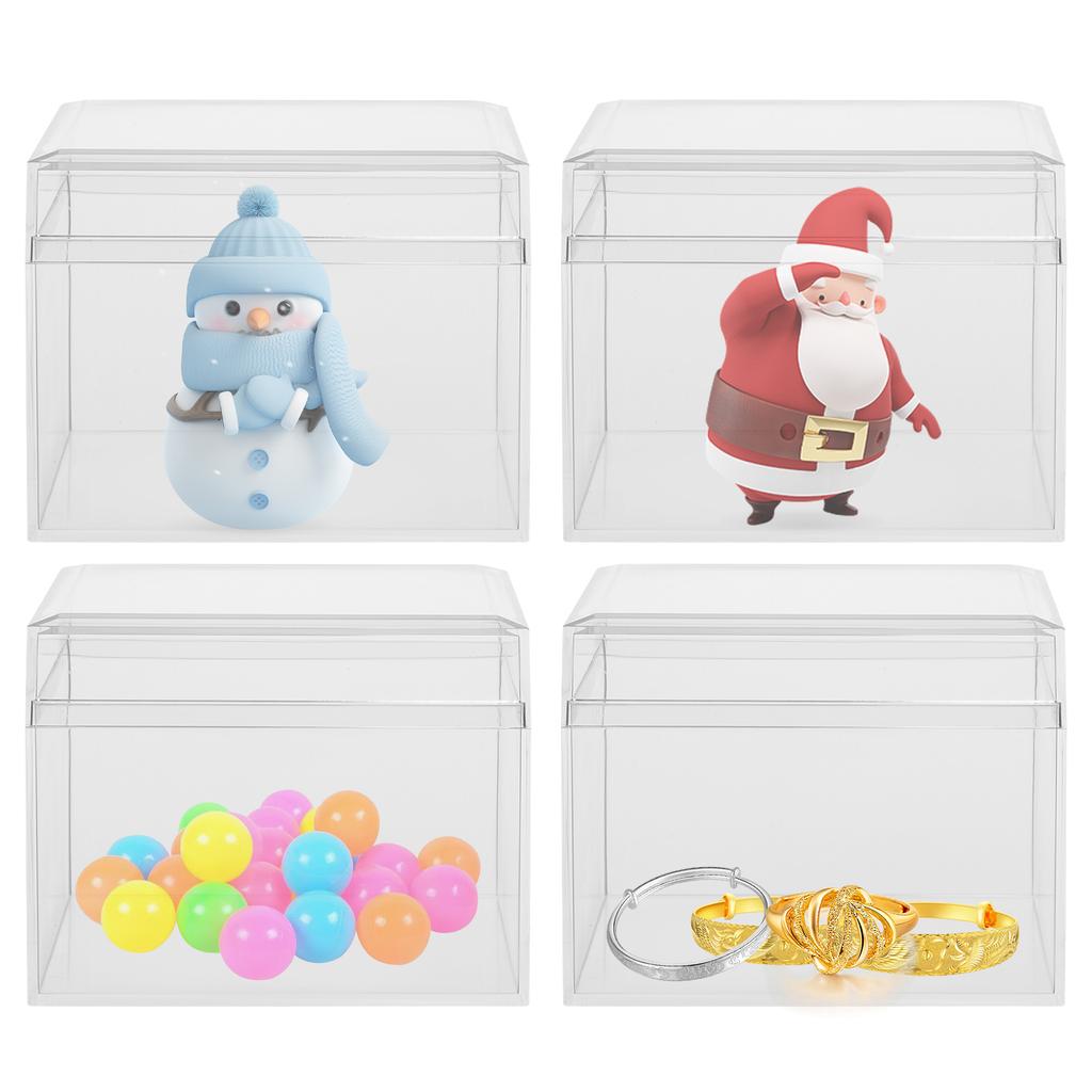 4 шт. акриловая коробка прозрачная с крышкой коробки для демонстрации еды прозрачный контейнер для хранения