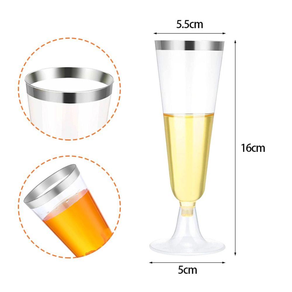 10pcs Durable Plastic Champagne Flute Goblet Clear Margarita Glasses Red Wine Glass  Christmas Party