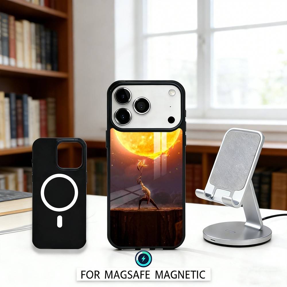 Чехол для телефона E-Escanor S-Sun Мультяшный Магнитный Для iPhone17 16 15 14 13 12 Pro Max Для Magsafe Беспроводная зарядка Обложка