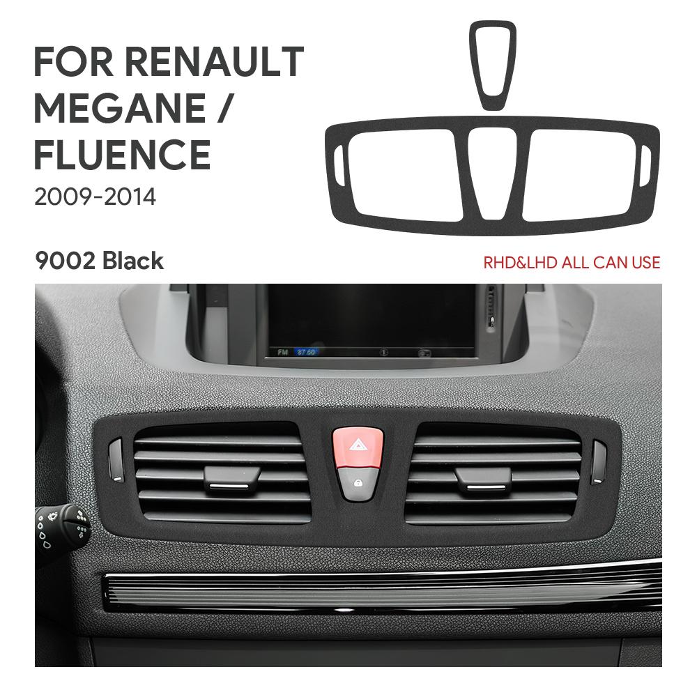 For Renault Megane RS 2009 2010 2011 2012 2013 2014 2015 Top Suede Trim LHD RHD Sticker Car Center Console Air Vent Trim