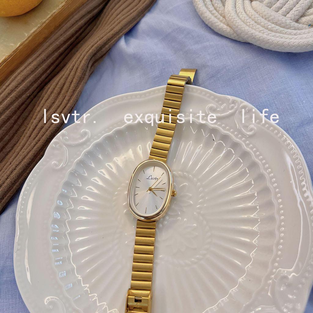 Gold-Toned Women's High-End Quartz Fashion Watch with Steel Band