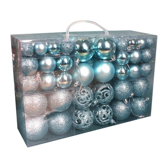 100 шт., прочные разноцветные рождественские елочные игрушки PS, красивый блестящий подвесной шар для подарков